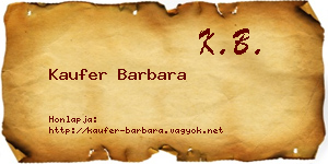 Kaufer Barbara névjegykártya